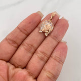 Dije Herradura Caballo 2.35 g / 2.5 cm Dos Oros Blanco Rosa 18K