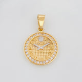 Dije Reloj Corona 3 g / 2.5 cm Dos Oros Amarillo Blanco 18K