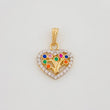 Dije Corazón Árbol De La Vida 1.35 g / 2 cm Dos Oros Amarillo Blanco 18K