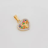 Dije Corazón Árbol De La Vida 1.35 g / 2 cm Dos Oros Amarillo Blanco 18K