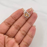 Dije Corazón Árbol De La Vida 1.35 g / 2 cm Dos Oros Amarillo Blanco 18K