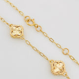 Pulso Modulable Aro Seguido Trebol 4.05 g / 19.5 cm - 17.3 cm / 1.5 mm Oro Amarillo 18K
