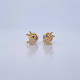Topos Conejo 0.65gr / Circones Azul Blancos Oro Amarillo 18K $