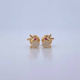 Topos Conejo 0.65gr / Circones Fucsia Blancos Oro Amarillo 18K $