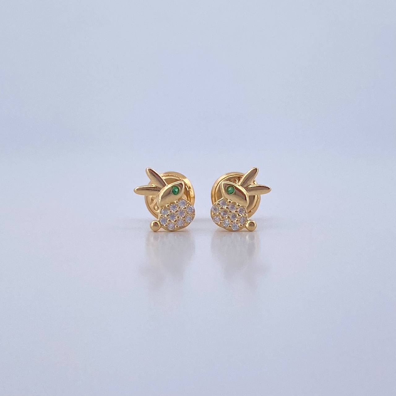 Topos Conejo 0.65gr / Circones Verde Blancos Oro Amarillo 18K $