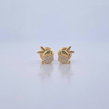 Topos Conejo 0.65gr / Circones Verde Blancos Oro Amarillo 18K &
