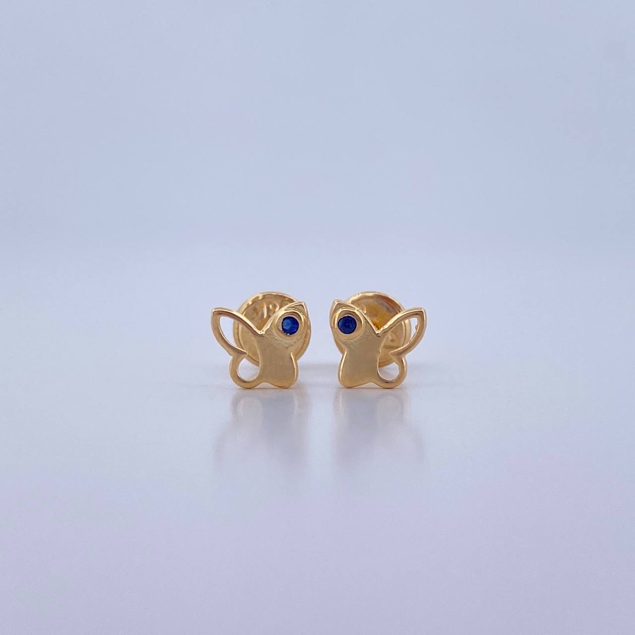 Topos Mariposa 0.65gr / Circon Azul Oro Amarillo 18K &