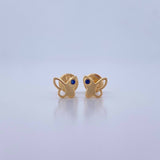 Topos Mariposa 0.65gr / Circon Azul Oro Amarillo 18K &