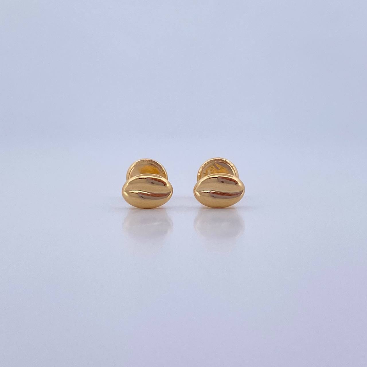 Topos Grano Café 0.5gr / Liso Oro Amarillo 18K &