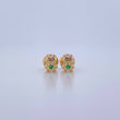 Topos Rana 0.65gr / Circones Verde Blancos  Oro Amarillo 18K &