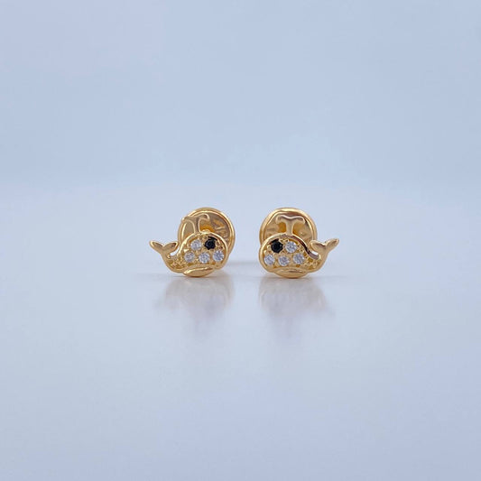 Topos Ballena 0.8gr / Circones Negro Blancos Oro Amarillo 18K &