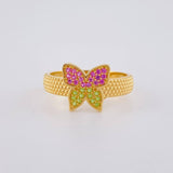 Anillo Mariposa Burbuja 3.7 g / T7 1/4 Oro Blanco 18K