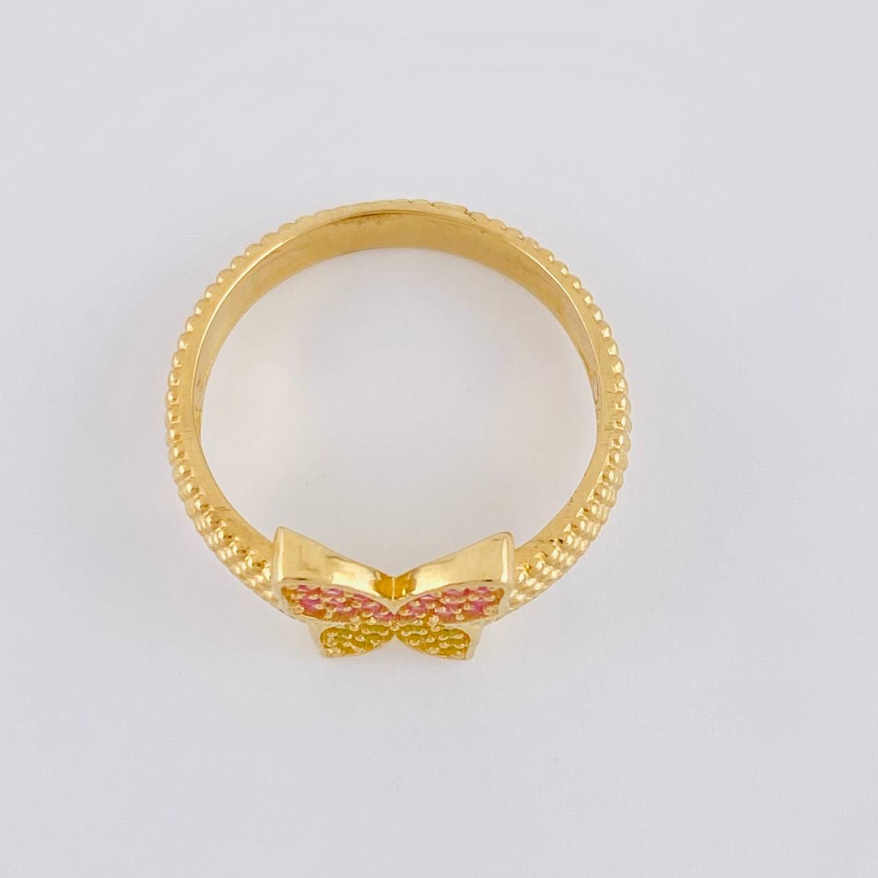 Anillo Mariposa Burbuja 3.7 g / T7 1/4 Oro Blanco 18K