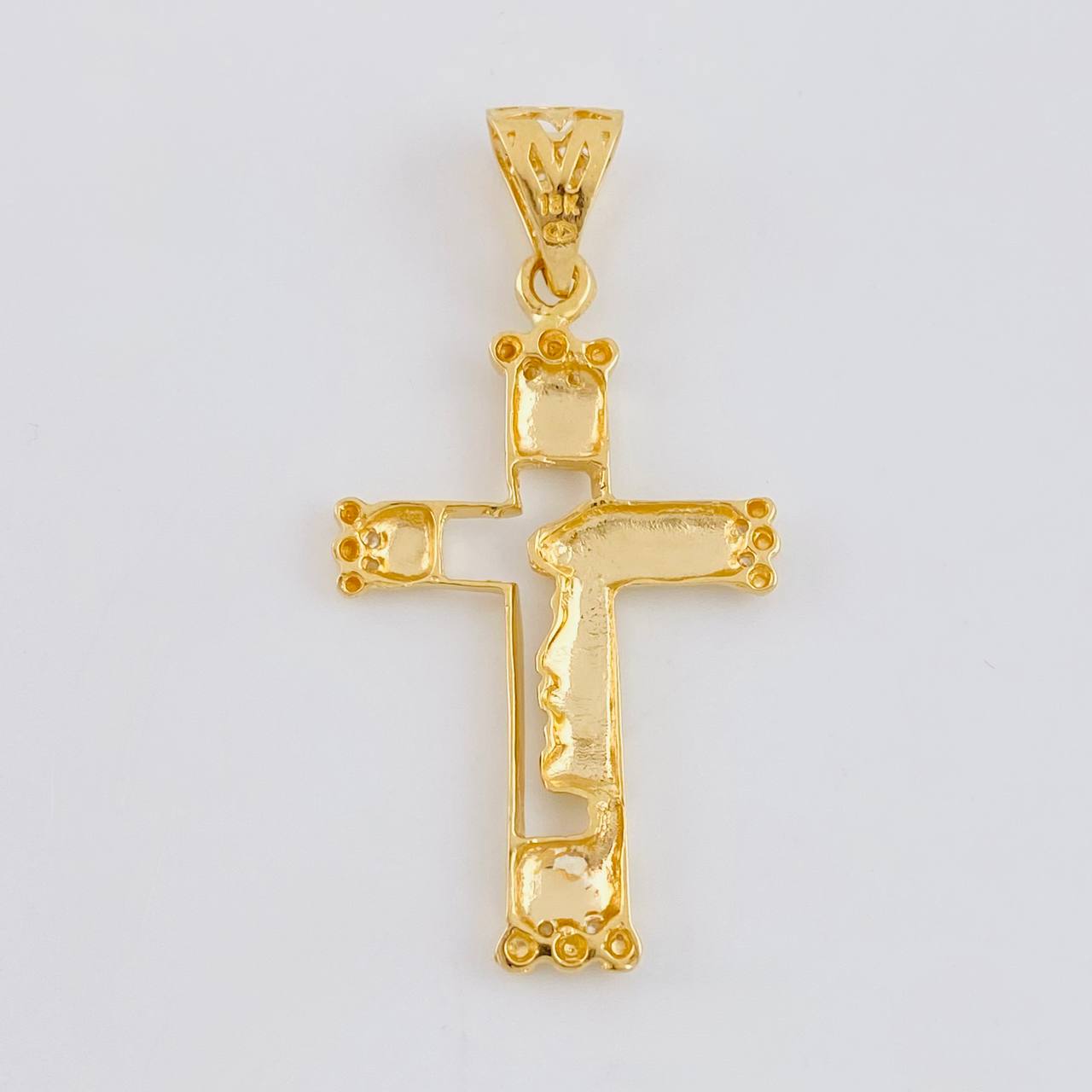 Dije Cruz Silueta Rostro 3.2 g / 4.2 cm Oro Amarillo 18K