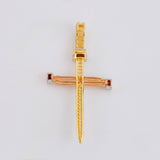 Dije Cruz Clavos 4.4 g / 4.6 cm Tres Oros 18K