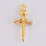 Dije Cruz Clavo 3.95 g / 3.5 cm Tres Oros 18K
