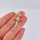 Dije Cruz Clavo 3.95 g / 3.5 cm Tres Oros 18K
