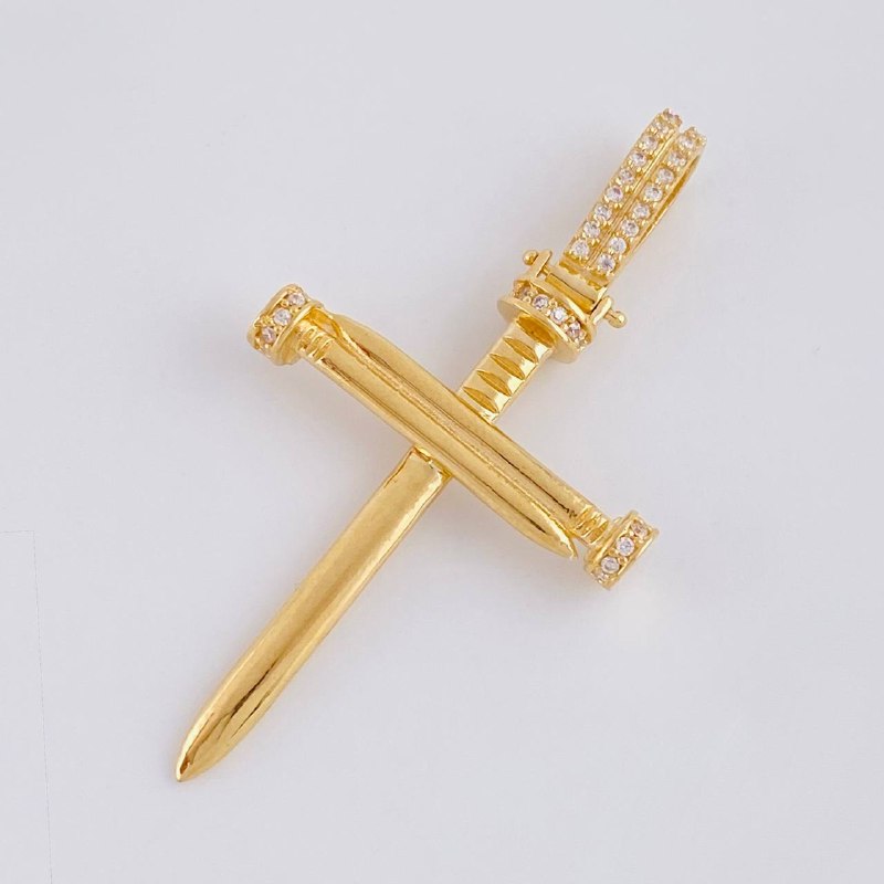 Dije Cruz Clavo 4.1 g / 4.6 cm Oro Amarillo 18K