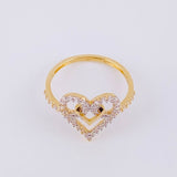 Anillo Doble Corazón Cruzado 2g / T6 1/2 Oro Amarillo 18K