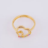 Anillo Doble Silueta Corazón 1.55g / T5 1/4 Oro Amarillo 18K