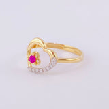 Anillo Doble Silueta Corazón 1.7g / T7 1/4 Oro Amarillo 18K