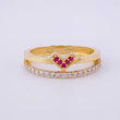 Anillo Doble Carril Corazón 2.45g / T5 3/4 Oro Amarillo 18K