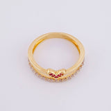 Anillo Doble Carril Corazón 2.45g / T5 3/4 Oro Amarillo 18K