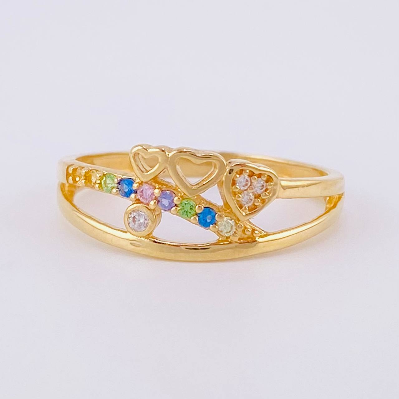 Anillo Corazones Ascendentes 2.3g / T7 1/4 Oro Amarillo 18K