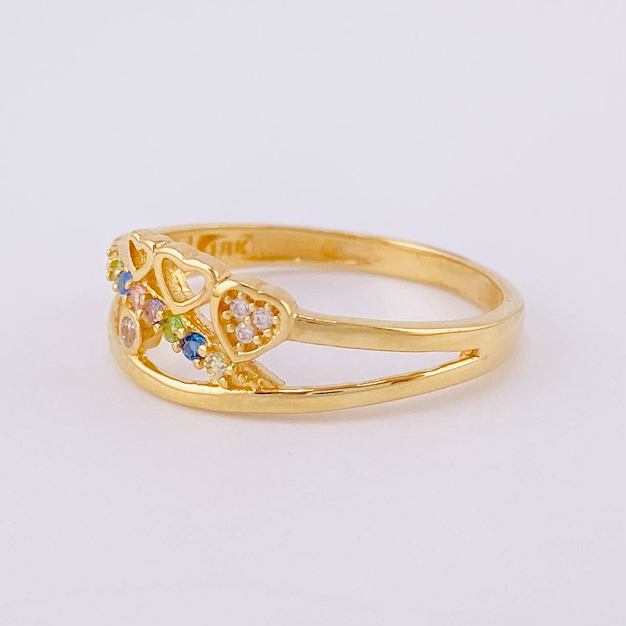 Anillo Corazones Ascendentes 2.3g / T7 1/4 Oro Amarillo 18K
