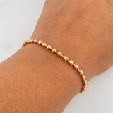 Pulso Militar 6.85gr / 21cm / 3mm Bolas Diamantadas Oro Rosa 18K &