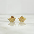 Topos Hoja 1gr / 9mm Circones Blancos Oro Amarillo 18K ©