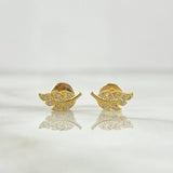 Topos Hoja 1gr / 9mm Circones Blancos Oro Amarillo 18K ©