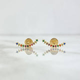 Topos Arco Estela 0.8gr / 1.5cm / Circones Multicolor Oro Amarillo 18K