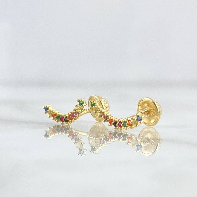 Topos Arco Estela 0.8gr / 1.5cm / Circones Multicolor Oro Amarillo 18K