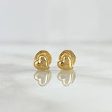 Topos Corazón Bordeado 0.55gr / 5mm Centro Diamantado Oro Amarillo 18K