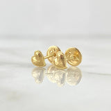 Topos Corazón Bordeado 0.55gr / 5mm Centro Diamantado Oro Amarillo 18K