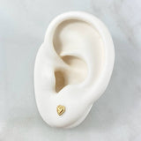 Topos Corazón Bordeado 0.55gr / 5mm Centro Diamantado Oro Amarillo 18K