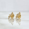 Topos FE 0.8gr / 9mm Cursiva - Circones Blancos Oro Amarillo 18K