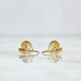 Topos Tulipan 0.75gr / 1cm / Circon Blanco Oro Amarillo 18K ©