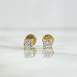 Topos Caja 1gr / 4mm Circones Blancos Oro Amarillo 18K (Joya) ©