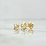 Topos Caja 1gr / 4mm Circones Blancos Oro Amarillo 18K (Joya) ©