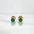 Topos Caja 0.9gr / 4mm Circones Verdes Oro Amarillo 18K (Joya) ©
