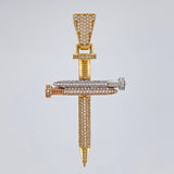 Dije Cruz Clavos 11.25 g / 6.1 cm Tres Oros 18K