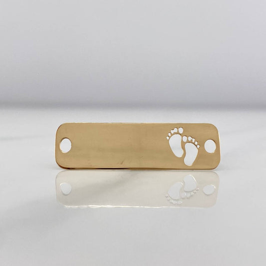 Herraje Placa Huellitas 0.8 g / 2.5 cm Oro Amarillo 18K