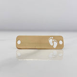 Herraje Placa Huellitas 0.75 g / 2.5 cm Oro Amarillo 18K