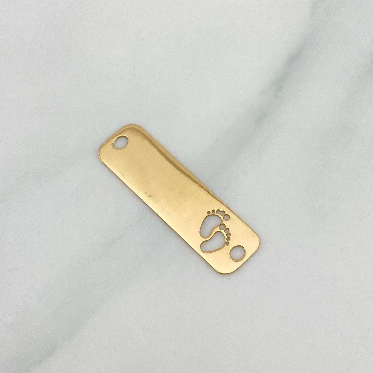Herraje Placa Huellitas 0.75 g / 2.5 cm Oro Amarillo 18K