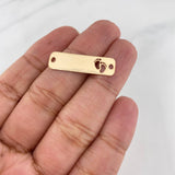 Herraje Placa Huellitas 0.75 g / 2.5 cm Oro Amarillo 18K