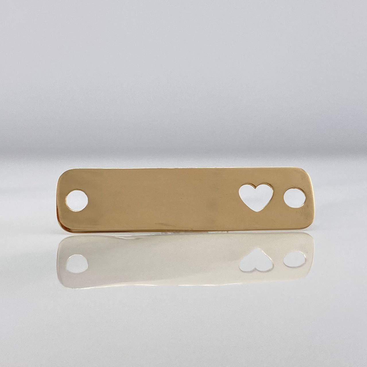 Herraje Placa Corazón 0.75 g / 2.6 cm Oro Amarillo 18K