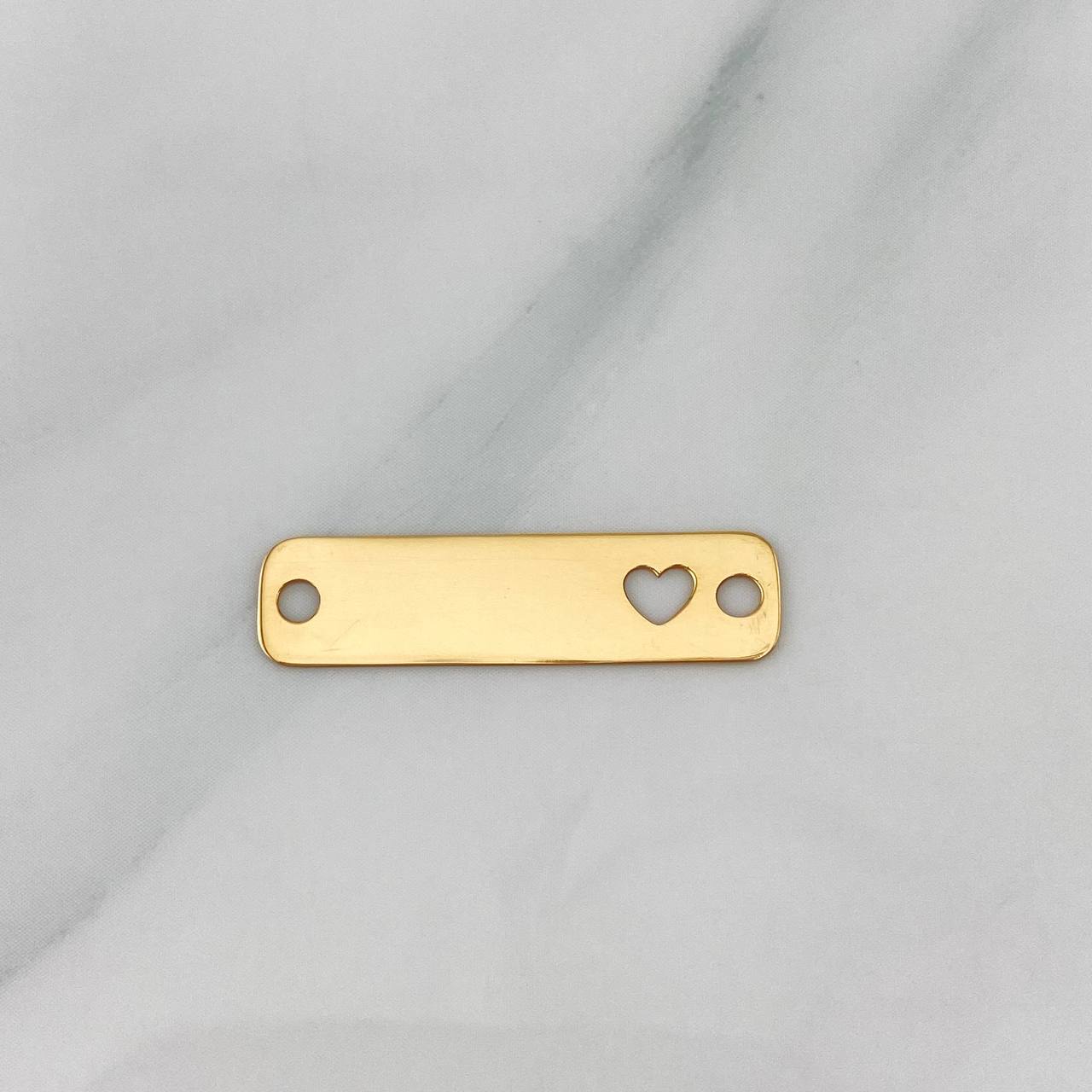 Herraje Placa Corazón 0.75 g / 2.6 cm Oro Amarillo 18K