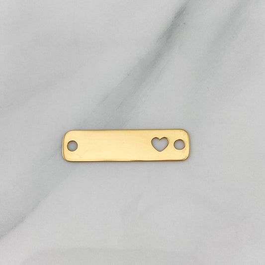 Herraje Placa Corazón 0.75 g / 2.6 cm Oro Amarillo 18K